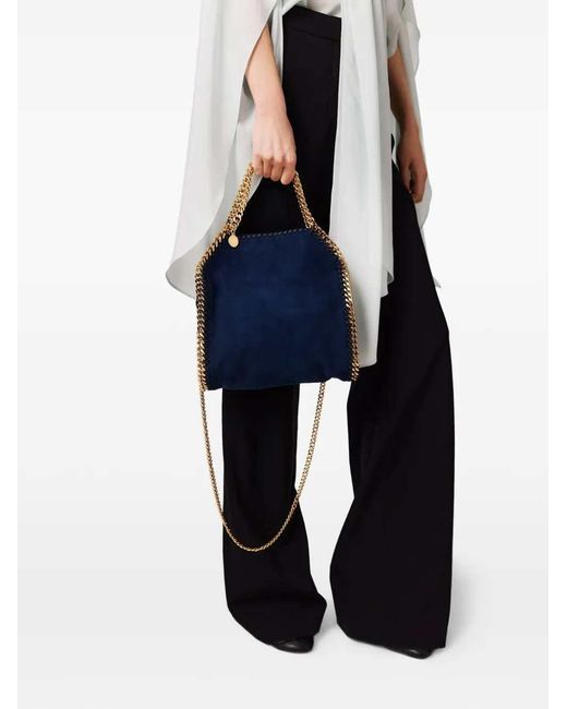 Stella McCartney Blue Falabella Tote Bag With Chain Trim