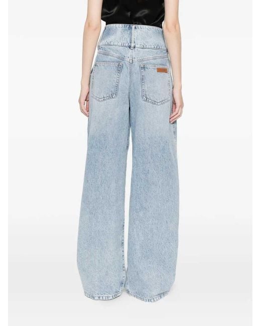Sportmax Blue Pleated Jeans