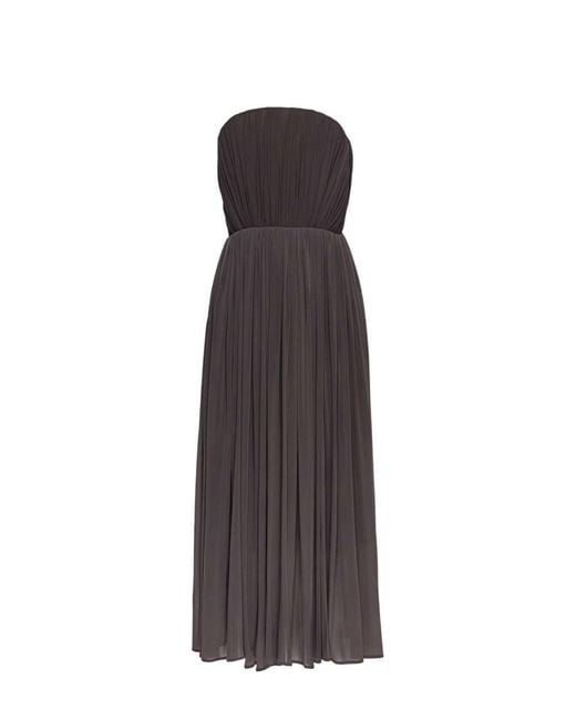 Magda Butrym Purple Strapless Pleated Corset Dress