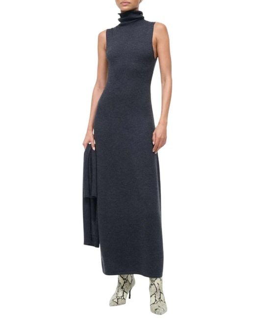 Staud Blue Canal Midi Dress