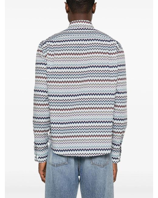 Missoni Gray Shirt With Zigzag Pattern for men