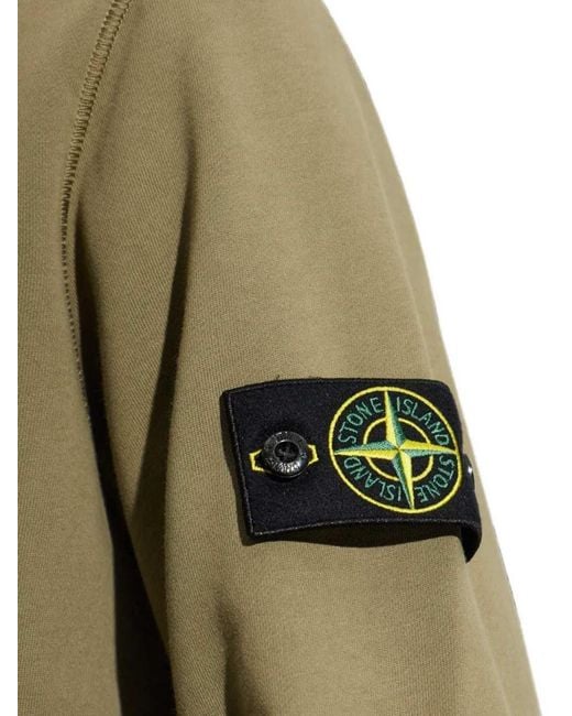 Stone Island Green Logo-Patch Sweater for men