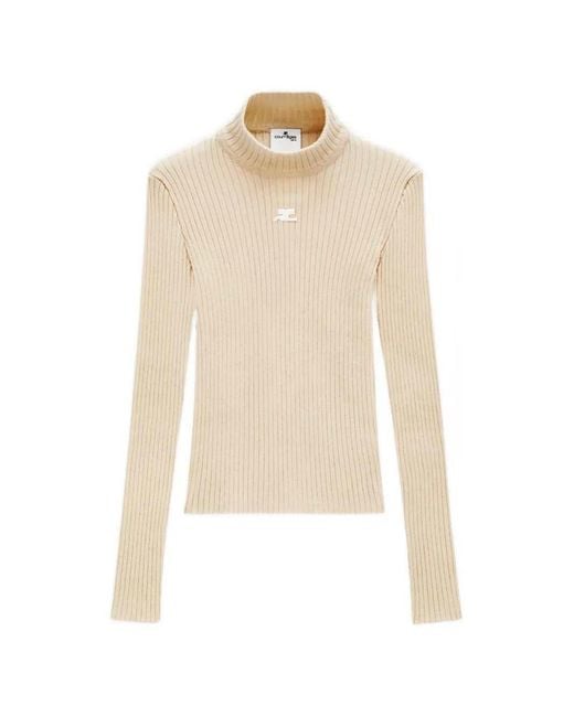 Courreges White Ribbed Knit Sweater – Re-Edition