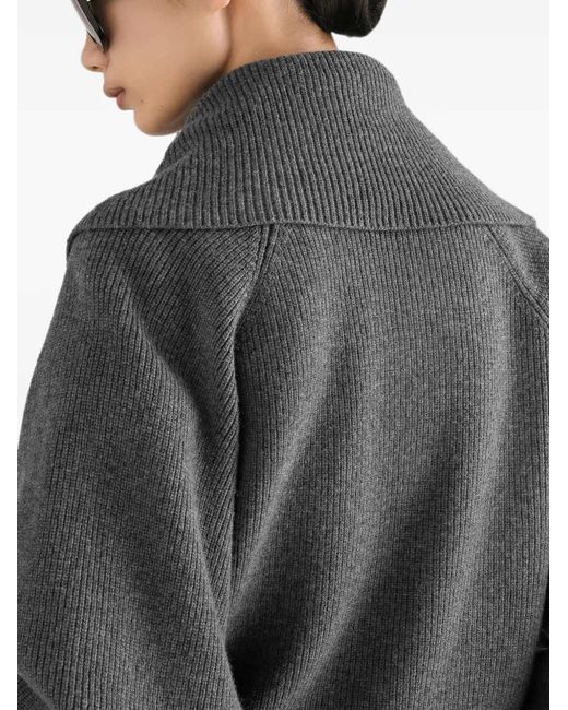 Dolce & Gabbana Gray Shawl-Collar Cardigan