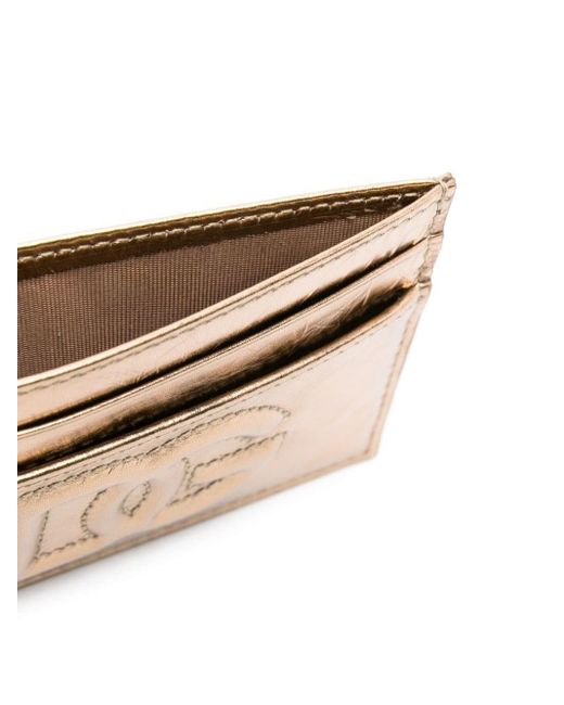 Dolce & Gabbana Natural Logo Leather Credit Card Case