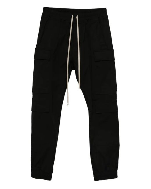 Rick Owens Black Drawstring Cargo Pants for men