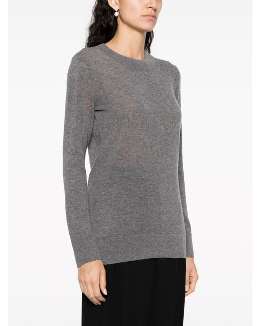 Malo Gray Crew-Neck Sweater With Mélange Effect
