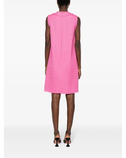 Dolce & Gabbana Pink Short Sleeveless Tweed Dress