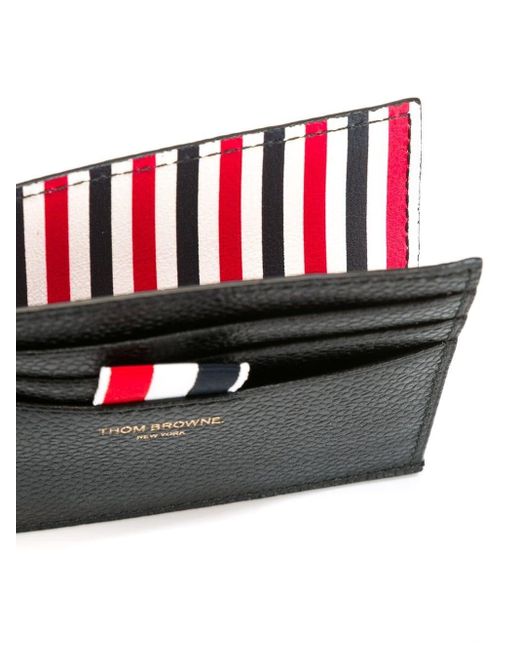 Thom Browne Black Card Holder With Note Compartment for men