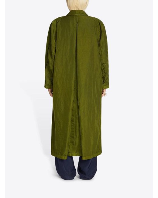 Dries Van Noten Green Raincoat With A Loose Fit