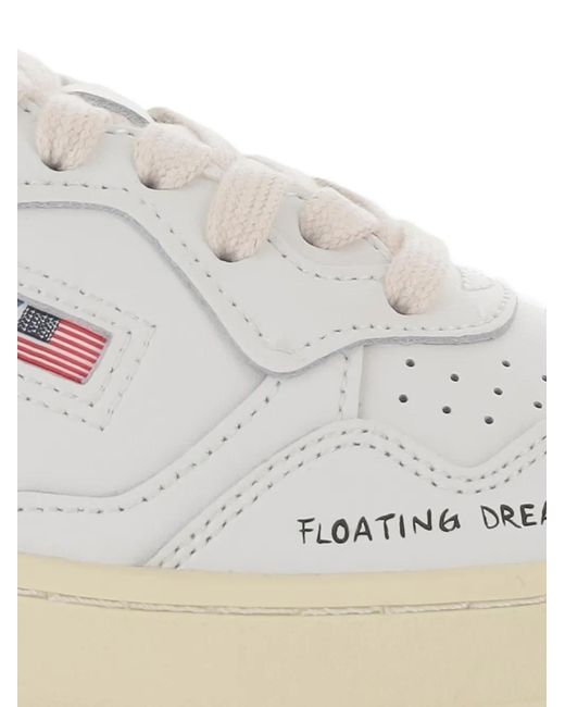 Autry White Medialist Low Leather Sneakers