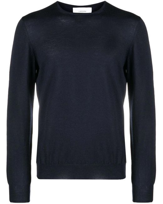 Lardini Blue Crew Neck Sweater for men