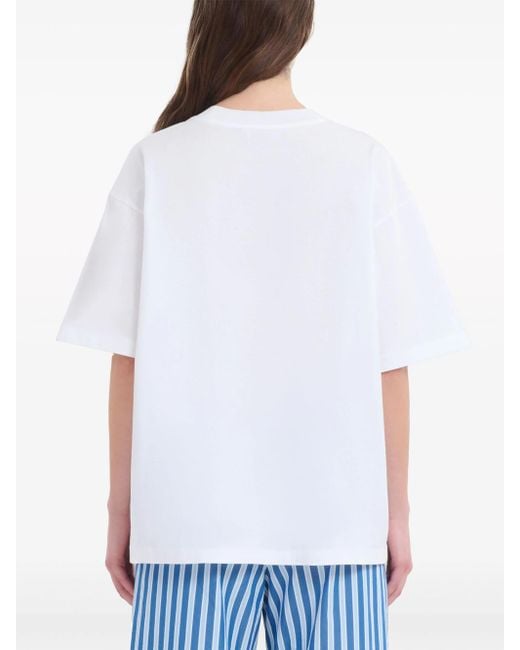 T-Shirt Con Stampa di Marni in White