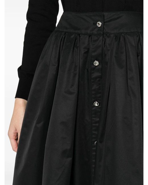 Moschino Black Flared Midi Skirt
