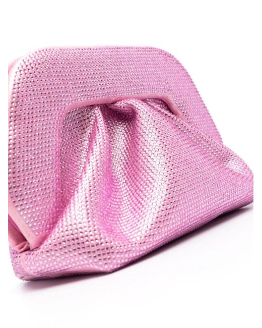 THEMOIRÈ Pink Gea Clutch Bag Embellished With Rhinestones