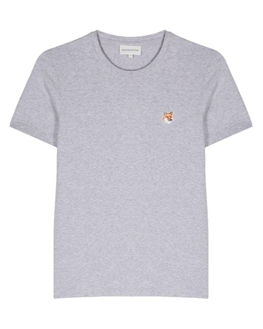 Maison Kitsuné Gray Fox Head Cotton T-Shirt