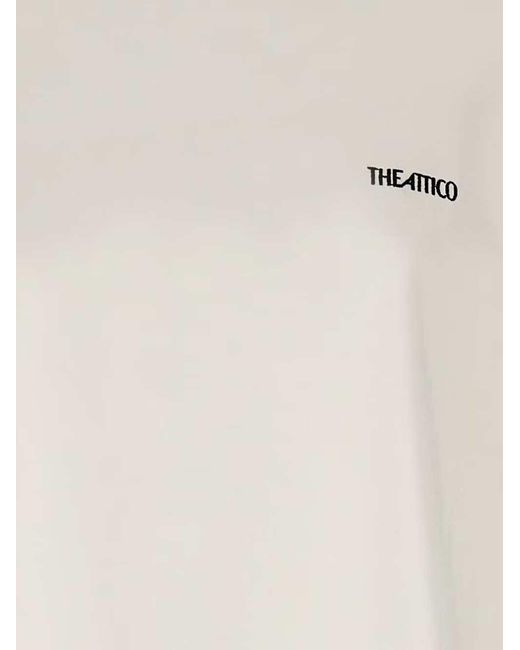 The Attico White High-Neck T-Shirt With Logo Print
