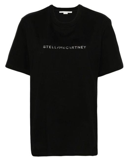 Stella McCartney Black Logo-print Cotton T-shirt