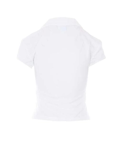 Courreges White V-Neck T-Shirt