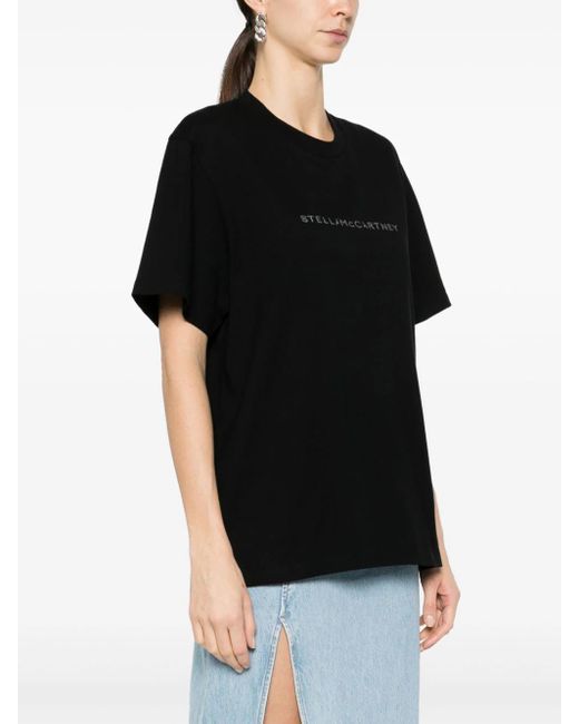 Stella McCartney Black Logo-print Cotton T-shirt
