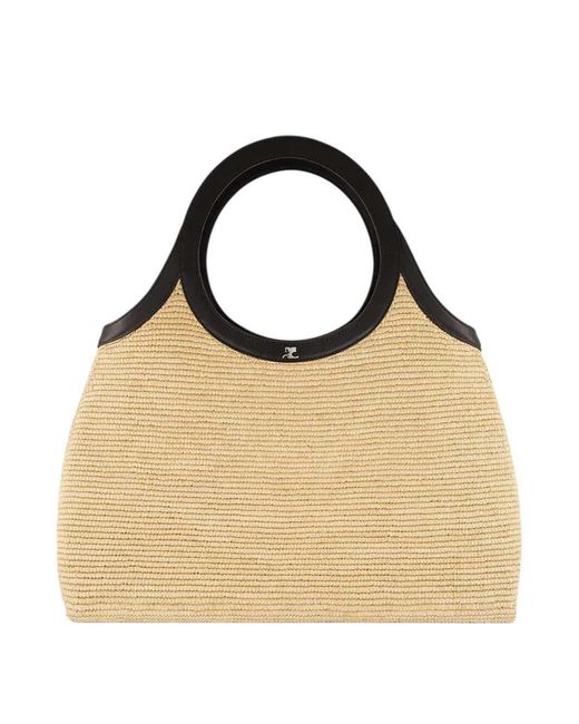 Courreges Natural Holy Raffia Bag