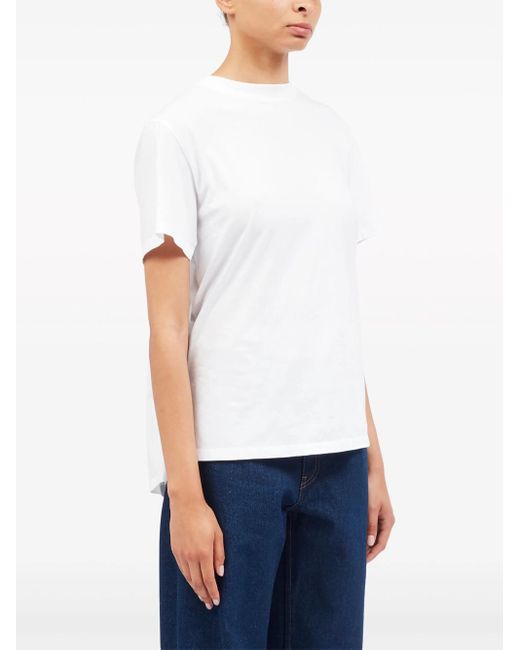 MM6 by Maison Martin Margiela White T-Shirt With Layered Design