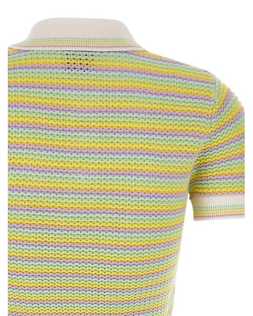 Casablanca Multicolor Striped Polo Shirt With Bourgeois-Style Logo