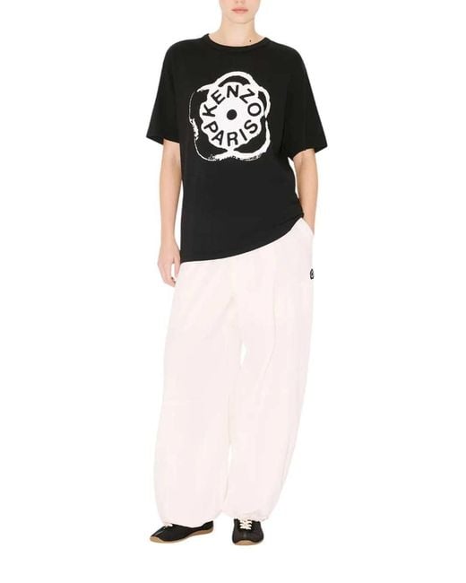 KENZO Black Loose-Fitting Cotton T-Shirt "Boke Flower 2.0"