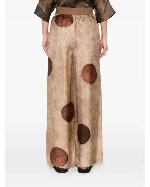 Uma Wang Natural Polka Dot Print Pants