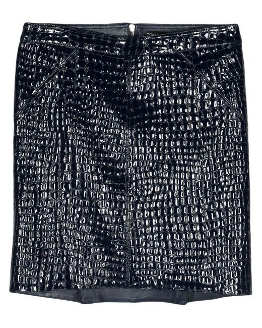 Tom Ford Black Miniskirt With Crocodile Effect