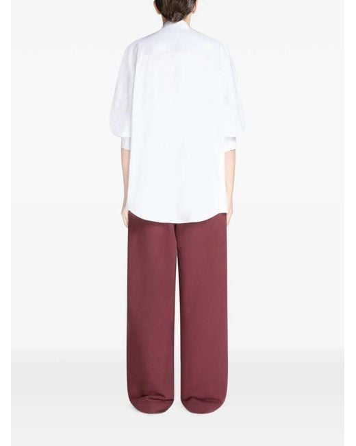 Dries Van Noten White Embroidered Cocoon Shirt