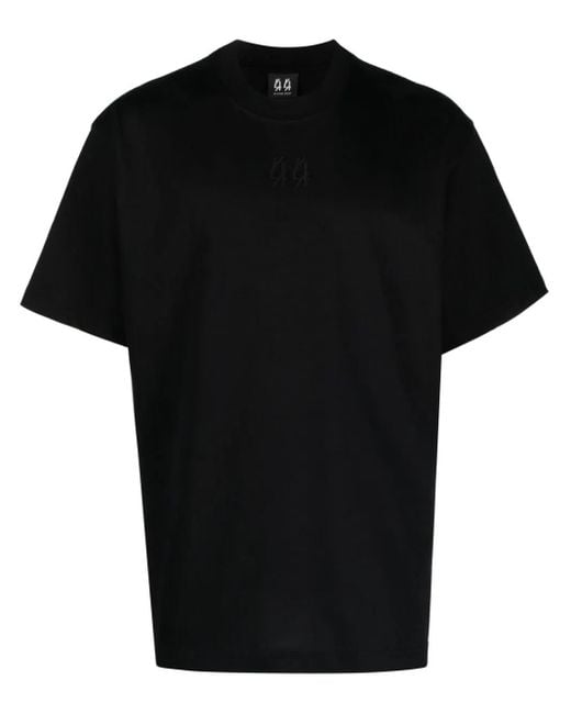 44 Label Group Black T-Shirt With The Enemy Embroidery for men