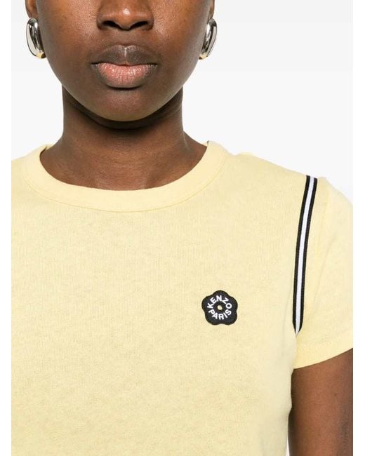 KENZO Yellow Logo-Appliqué T-Shirt