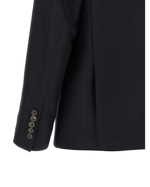 Dries Van Noten Black Embroidered Double-Breasted Blazer