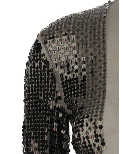 Rick Owens Black Sequin-Embellished Top