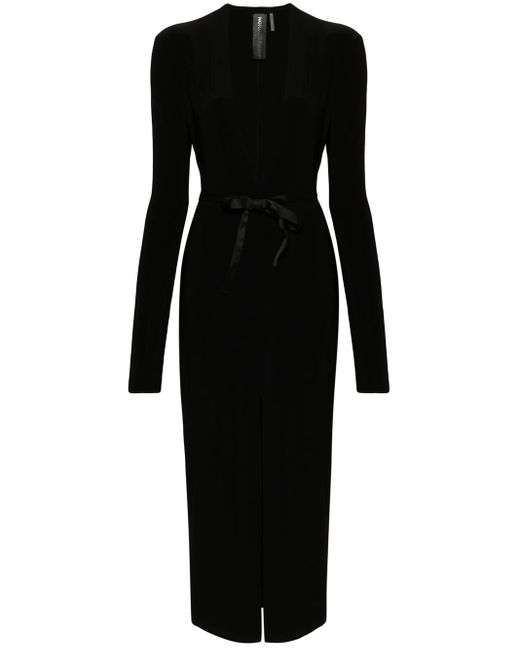 Norma Kamali Black Long Dress With V-Neck