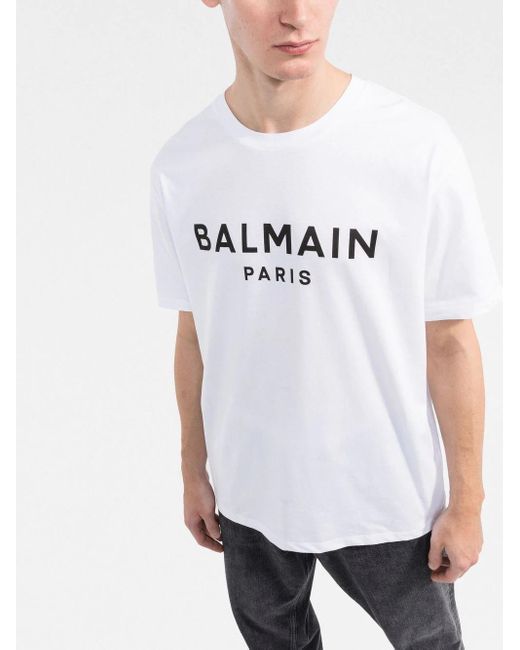 Balmain White Printed T-Shirt for men