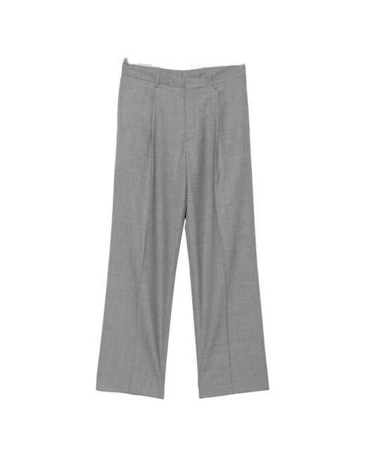 Lardini Gray Wide-Leg Pleated Trousers for men