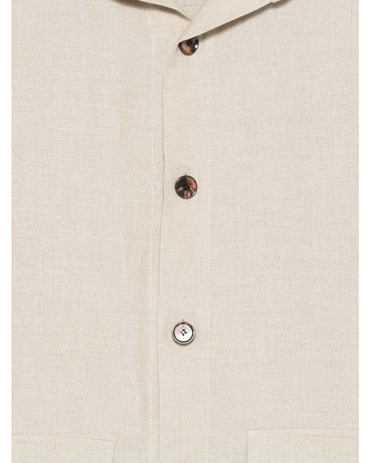 Sartorio Napoli White Button-Up Jacket With Flap Pockets for men