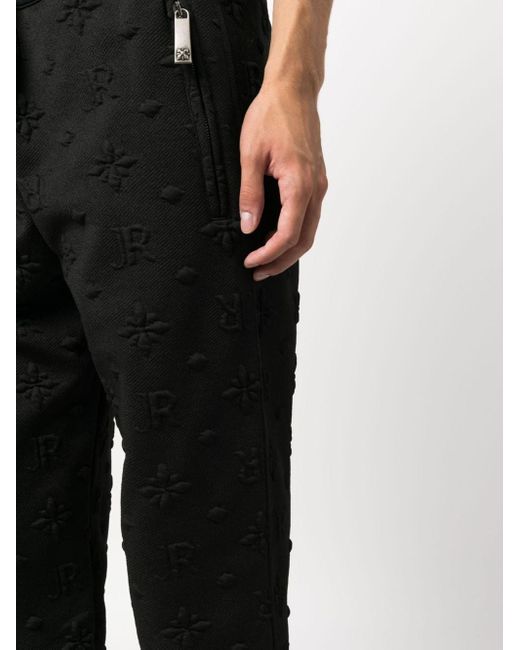 John Richmond Black Likai Trousers With Embroidery for men