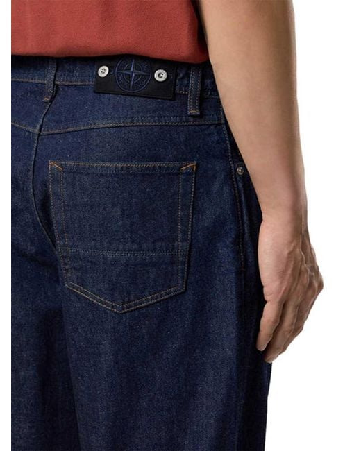 Stone Island Blue Loose-Fit Jeans for men