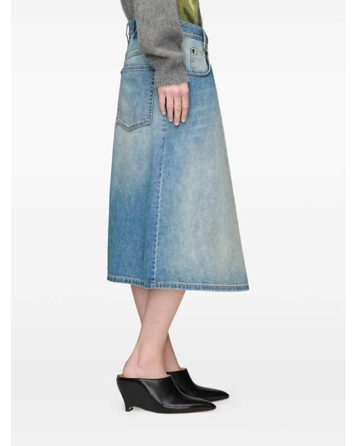 Maison Margiela Blue Wrap-Style Denim Skirt