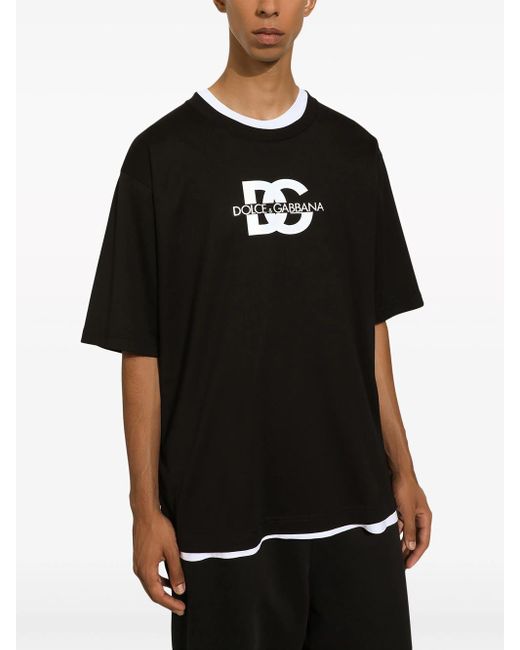 Dolce & Gabbana Black T-Shirt With Print for men