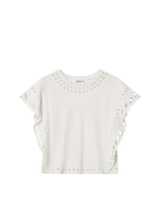 Isabel Marant White Odyle Crew Neck Top