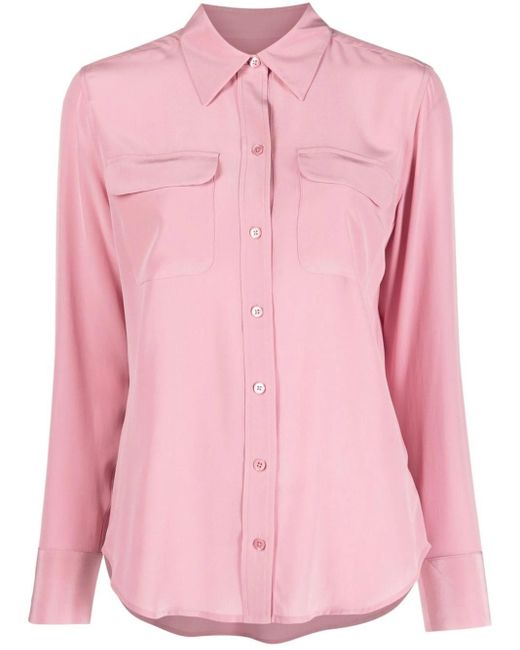 Equipment Pink Long Sleeved Shirt