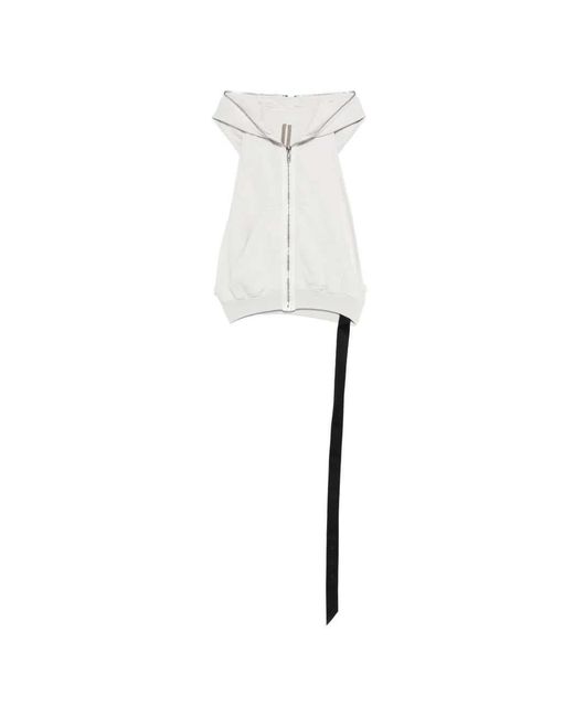 Rick Owens White Drkshdw Zip-Up Sweatshirt