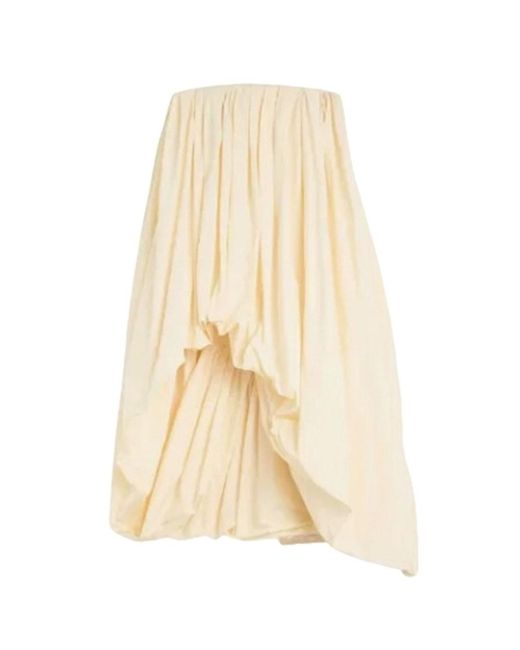 Jil Sander Natural Draped Taffeta Dress