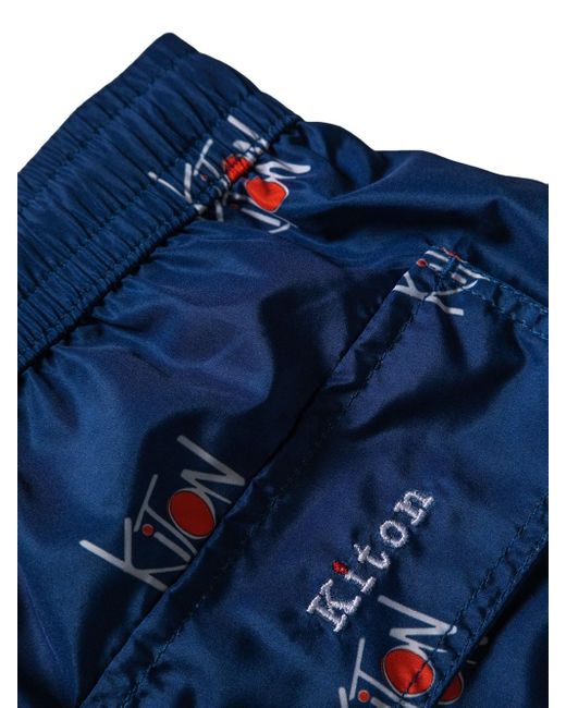 Kiton Blue Printed Swimsuit for men