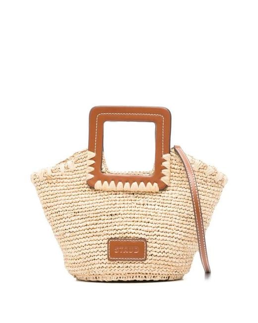 Staud White Shirley Mini Tote Bag