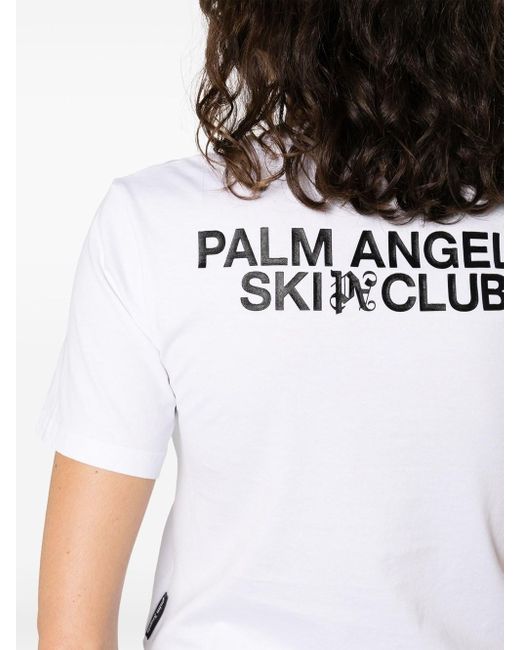 T-Shirt Ski Club di Palm Angels in White